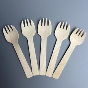 Unwrapped Wooden Spork--10.5cm